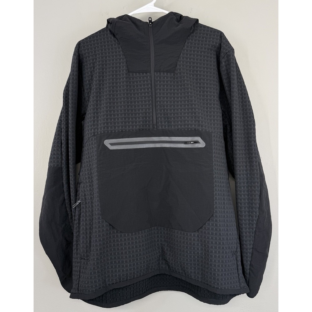 Lululemon Men's Large Anorak Hiking Jacket Water-Repellent Grid Fleece Hooded